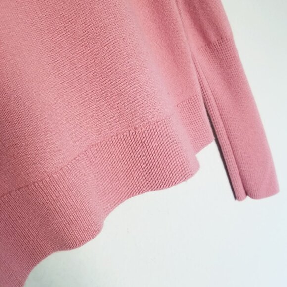 Aritzia Wilfred Cyprie Sweater M 100% Merino Wool Mockneck Jumper Pink Cozy $138 - Picture 9 of 14